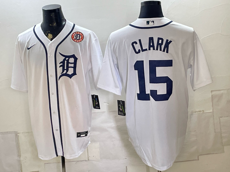 Men Detroit Tigers #15 Clark white Nike 2026 MLB Jersey 08011035->detroit tigers->MLB Jersey